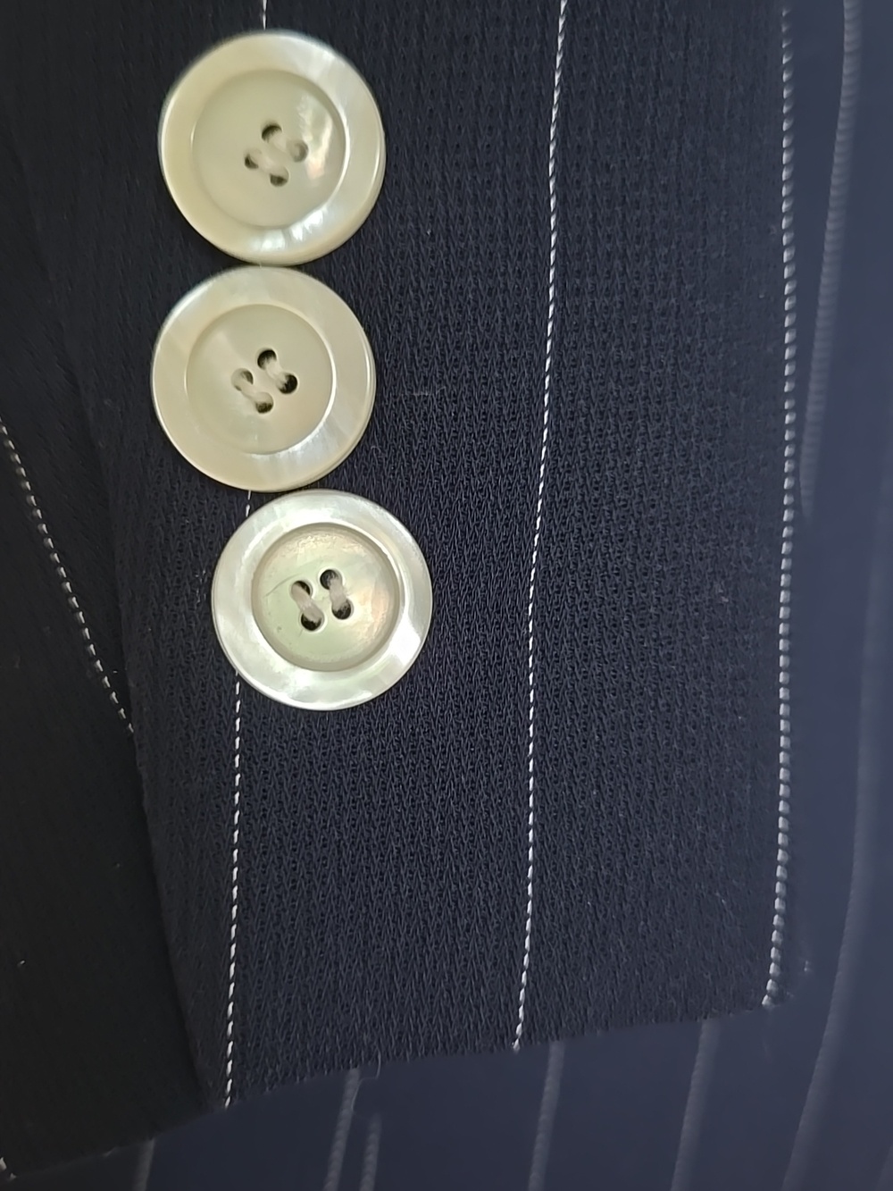 Jones New York Navy Pinstripe Double-Breasted Jacket and Pant - Picture 2 of 9